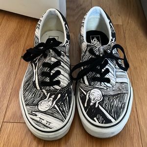 Vans moma the scream low top black white sneaker woman’s 7